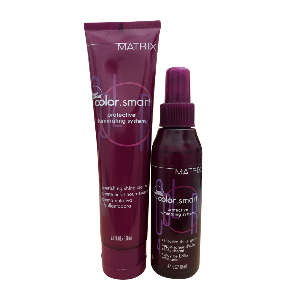 Matrix Color Smart Reflective Shine Spray 4.2 OZ & Nourishing Shine Cream 5.1 OZ Set