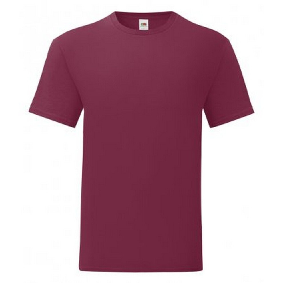 (S, Burgundy) Fruit Of The Loom Mens Iconic T-Shirt