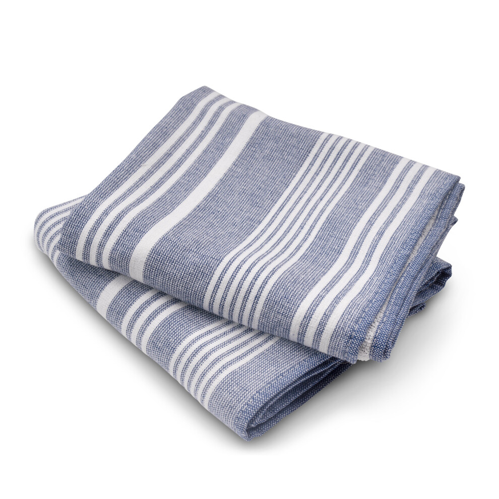 Cuisinart Fouta Professional Tea Towel in Blue Stripe - 40 x 70 cm - Pack of 2