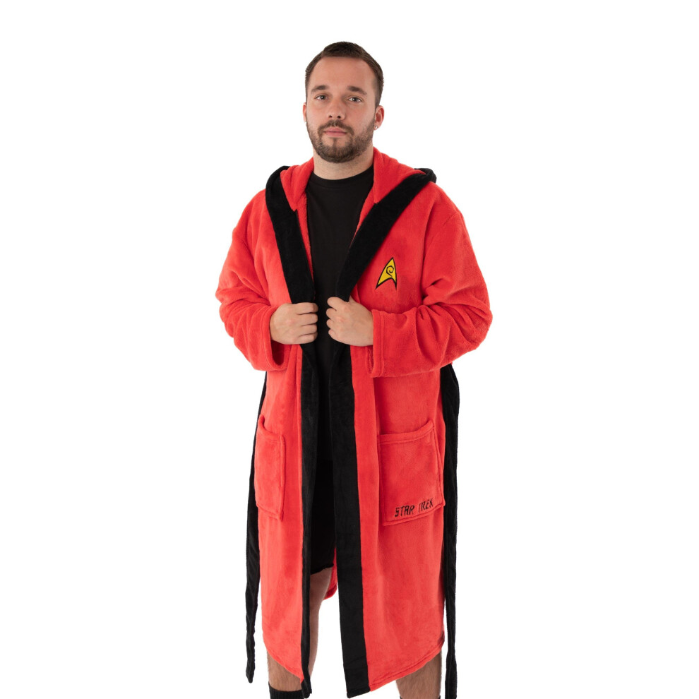 (L, Red) Star Trek Mens Logo Dressing Gown