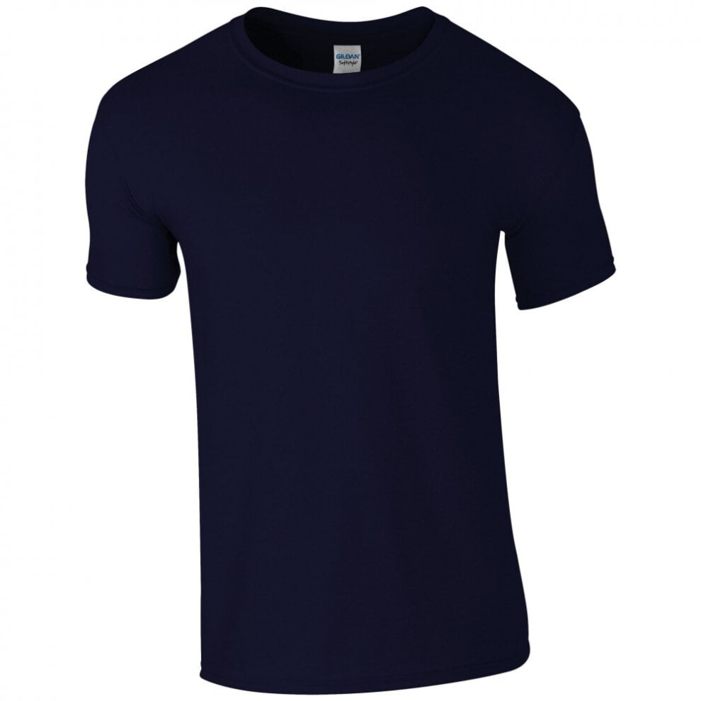 (4XL, Navy) Gildan Mens Soft Style Ringspun T Shirt