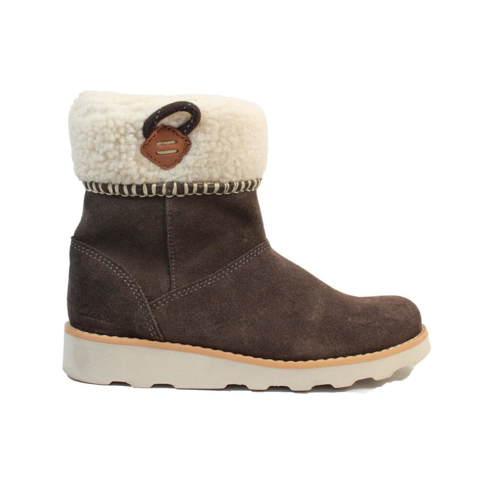 (11.5 (Children's)) Crown Loop Kids Walnut Suede Leather Childrens Warm Boots