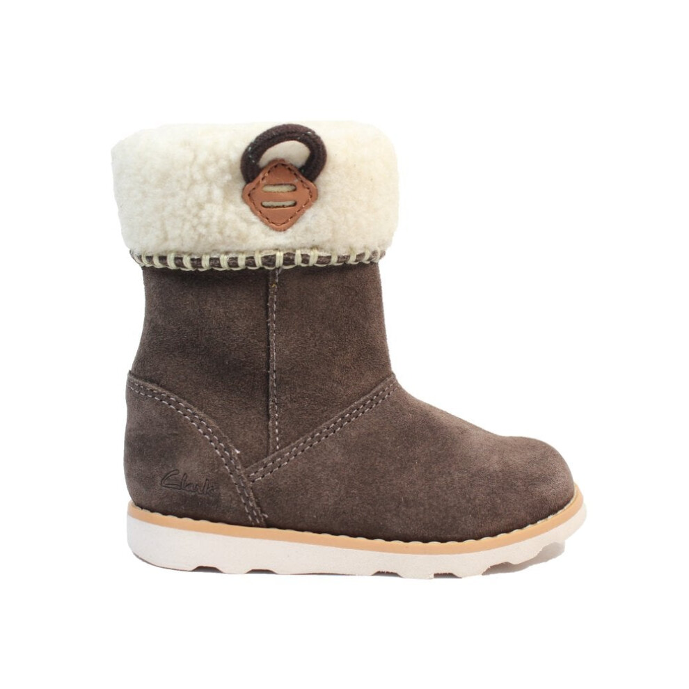 (5.5 (Children's)) Crown Loop Toddler Walnut Suede Leather Childrens Warm Boots