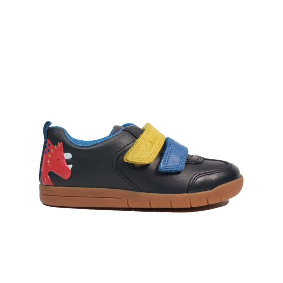 (9.5 (Children's)) Den Play Kids | Navy Leather | Childrens Rip Tape Shoes