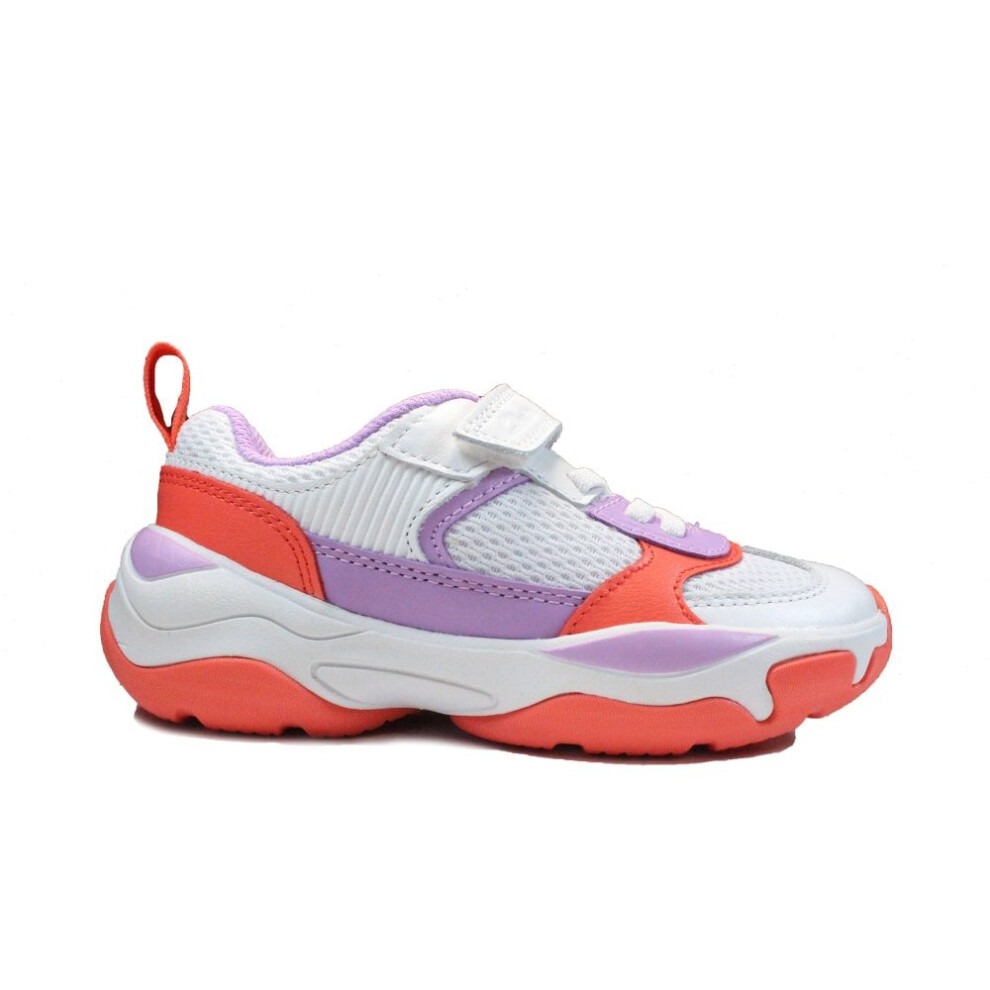 (12 (Children's)) Kuju Run Kids Lilac Combi Leather Childrens Trainers