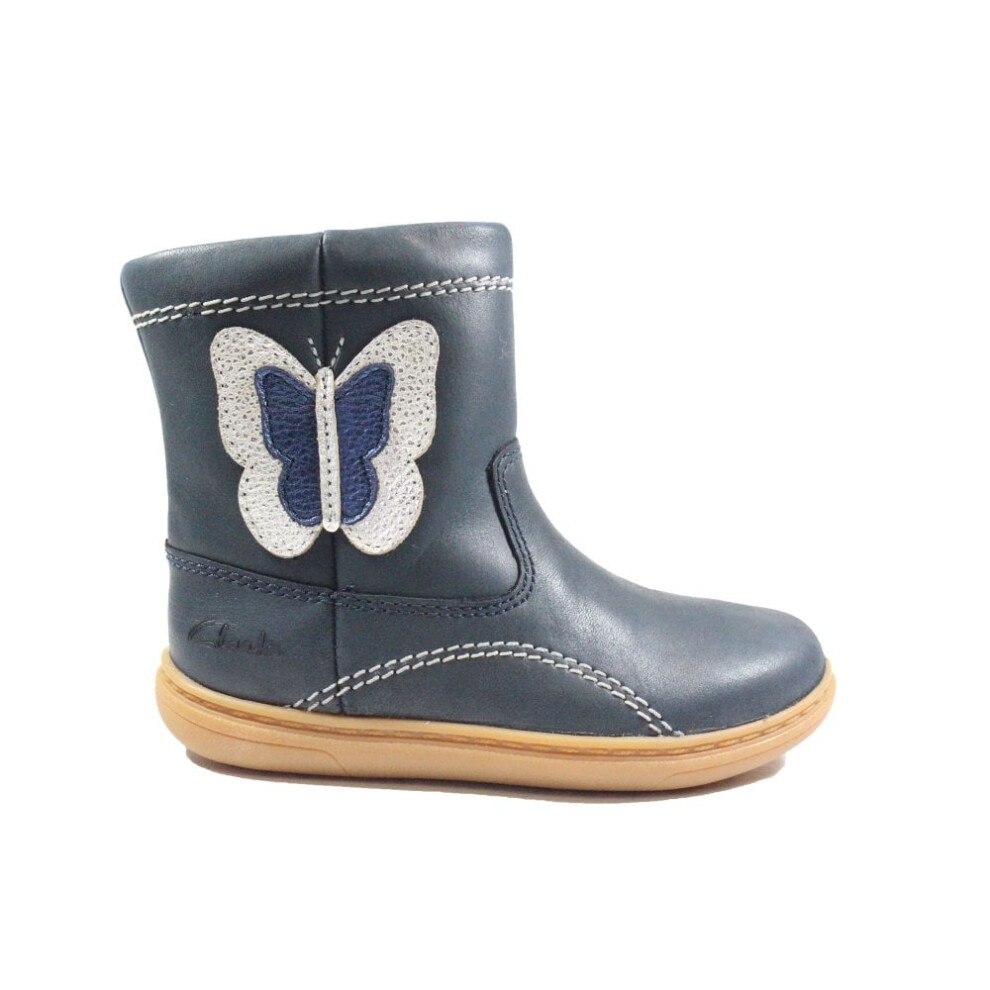 (5.5 (Children's)) Flash Midi Toddler Navy Combi Leather Girls Mid Calf Boots