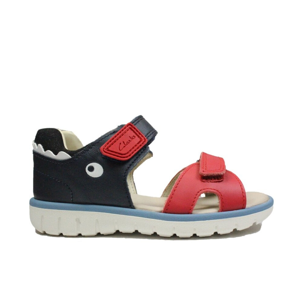 Roam Scale Toddler | Navy/Red Leather | Childrens Rip Tape Sandals