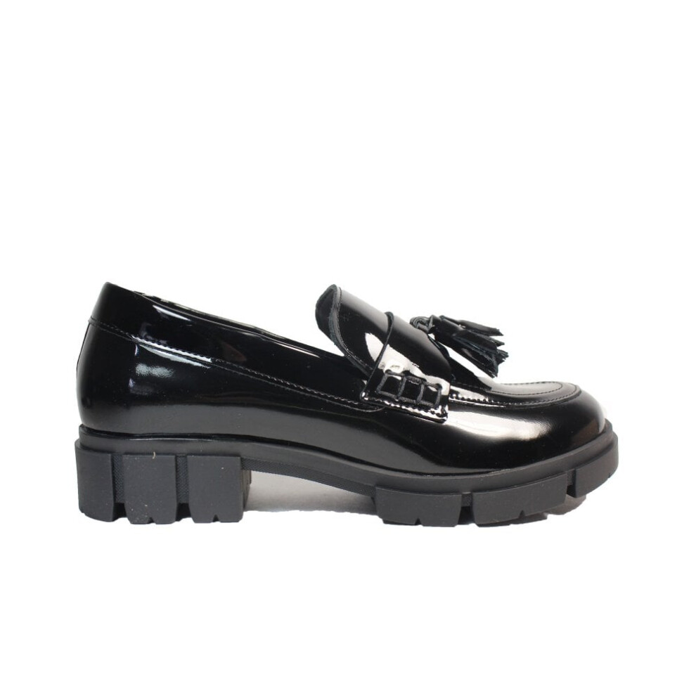 New Clarks Women's Teala Loafer | Patent | Smart Loafers Black