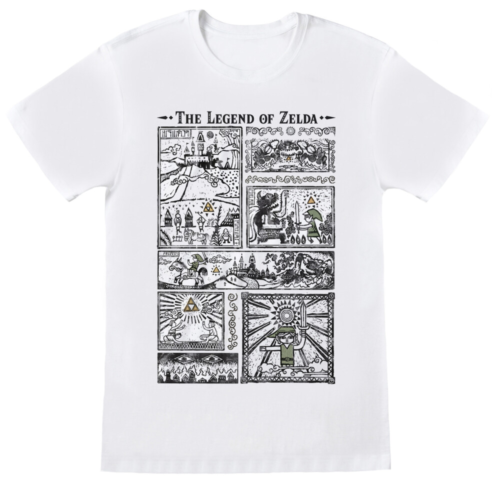 Nintendo (L, ) Unisex Adult Drawings Legend Of Zelda T-Shirt Men's White