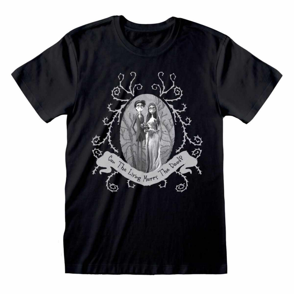 (M, Black) Corpse Bride Unisex Adult Dead Wedding T-Shirt