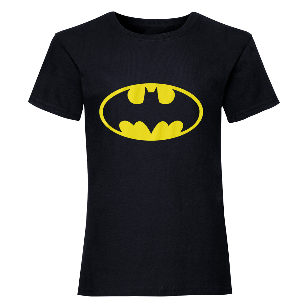 (2XL, Black/Yellow) Batman Unisex Adult Logo T-Shirt