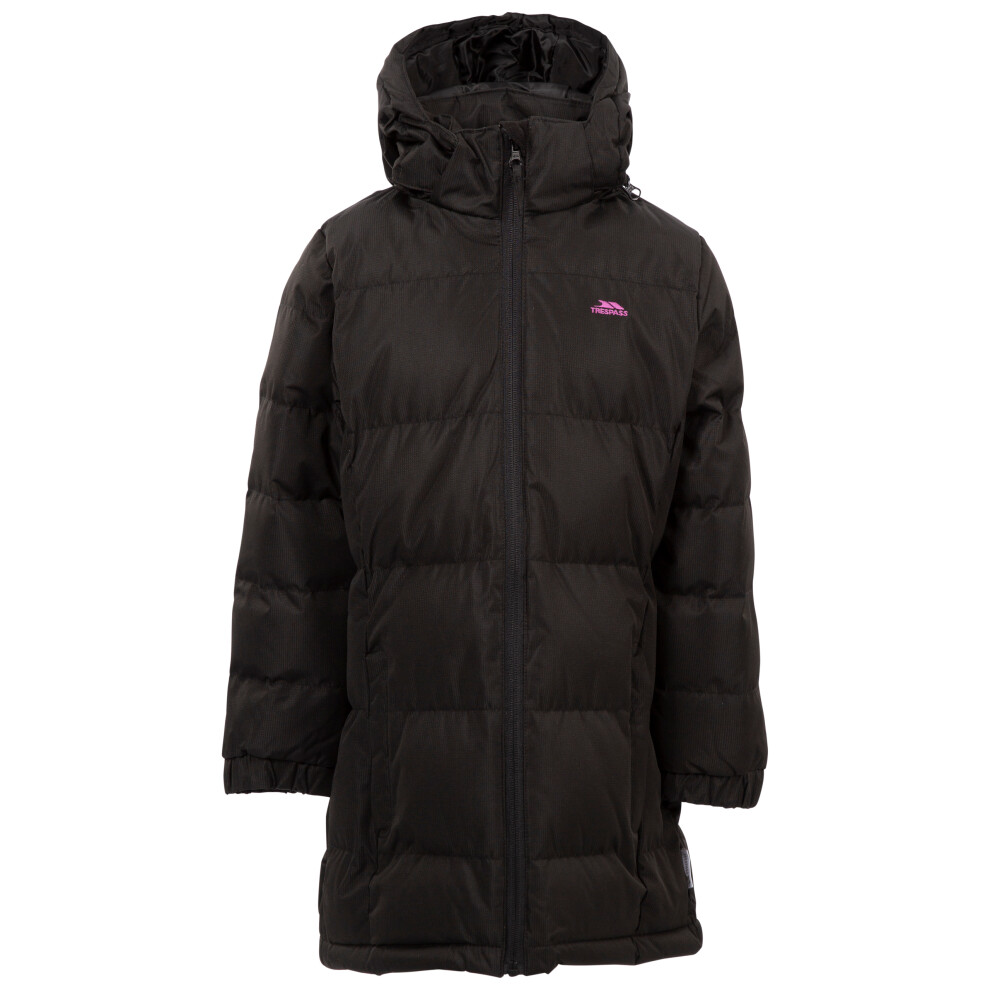 (2-3 Years, Black) Trespass Girls Padded Jacket Hooded Tiffy