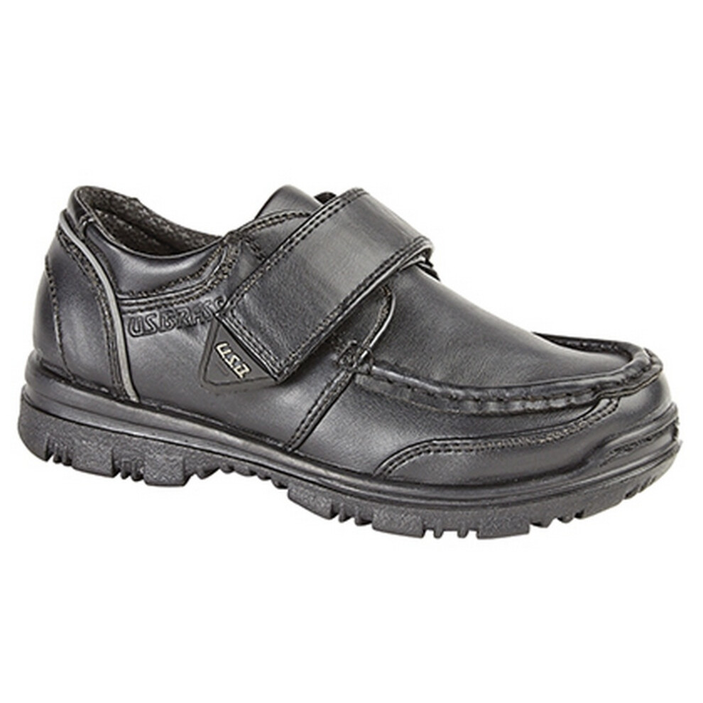 (10 UK, Black) US Brass Boys Mark / Marvin Touch Fastening Boat Shoes