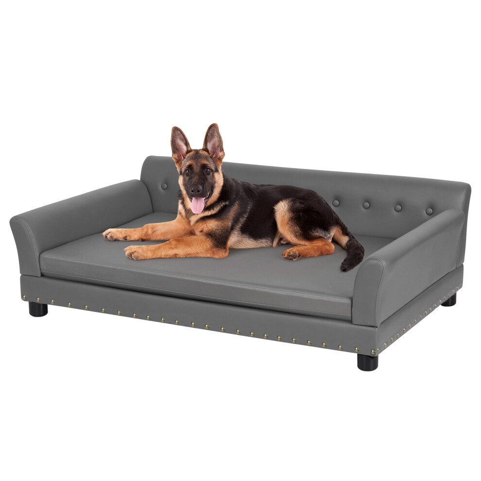 Luxury Leather Dog Sofa Elevated Pet Bed XL(120x78x40cm)