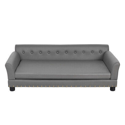 Bingopaw Luxury Leather Dog Sofa Elevated Pet Bed XL(120x78x40cm) 1