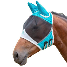 (Full, Teal) Shires Fine Mesh Horse Fly Mask With Ears