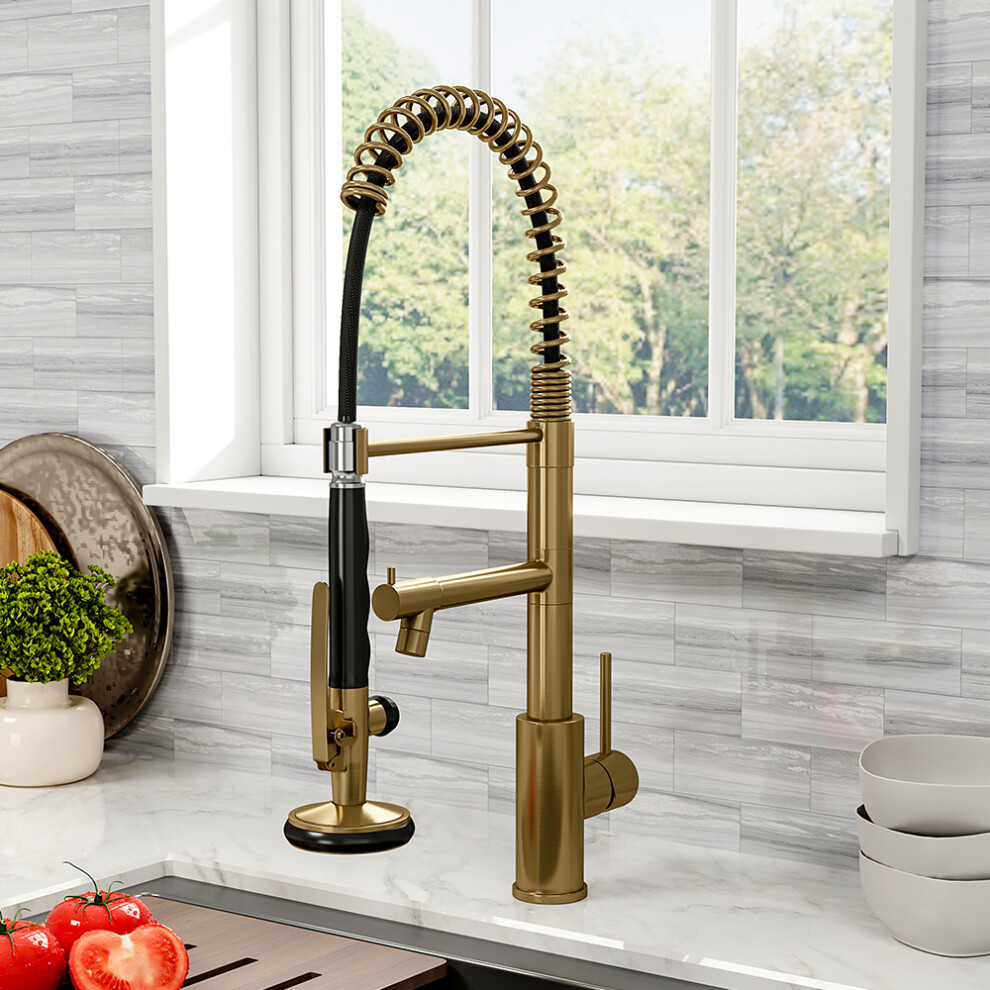 Swivel Kitchen Faucet with Pull Down Sprayer and Pot Filler