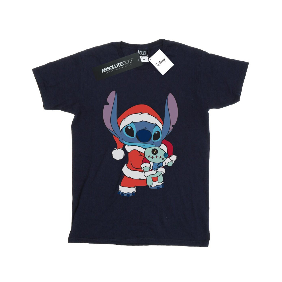 Lilo And Stitch Stitch Christmas Cotton Boyfriend T-Shirt