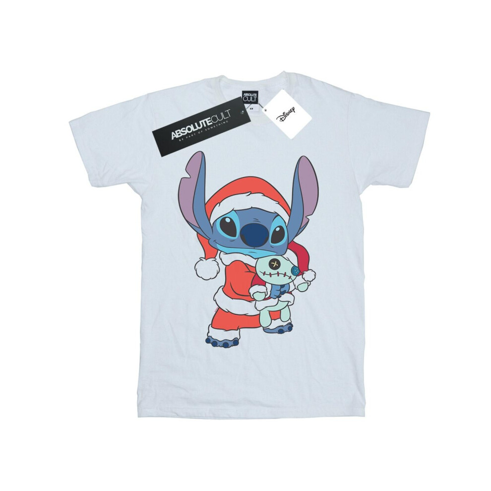 Lilo And Stitch Stitch Christmas Cotton Boyfriend T-Shirt