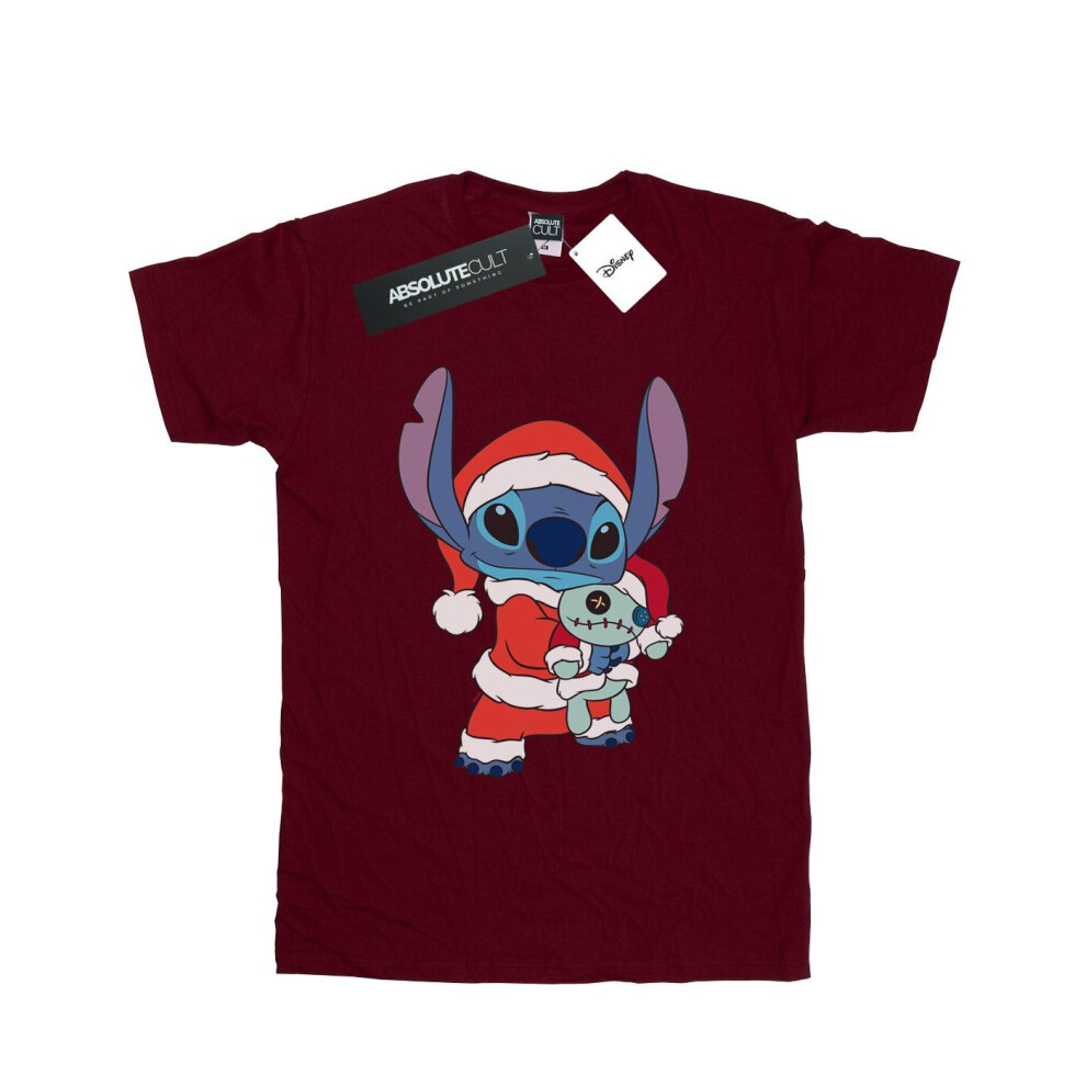 Lilo And Stitch Stitch Christmas Cotton Boyfriend T-Shirt