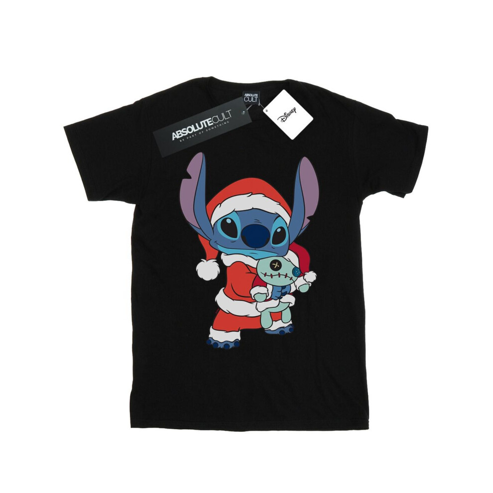 Lilo And Stitch Stitch Christmas Cotton Boyfriend T-Shirt