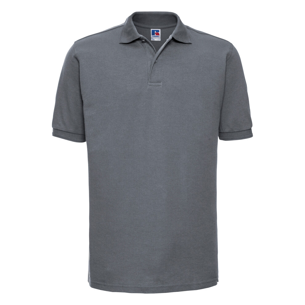 (XS, Convoy Grey) Russell Mens Ripple Collar & Cuff Short Sleeve Polo Shirt