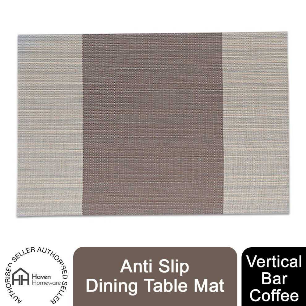 Haven PVC Striped Anti Slip Dining Table Mat, Vertical Bar 