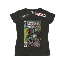 (L, Light Graphite) Star Wars Womens/Ladies Boba Fett Comic Cotton T-Shirt