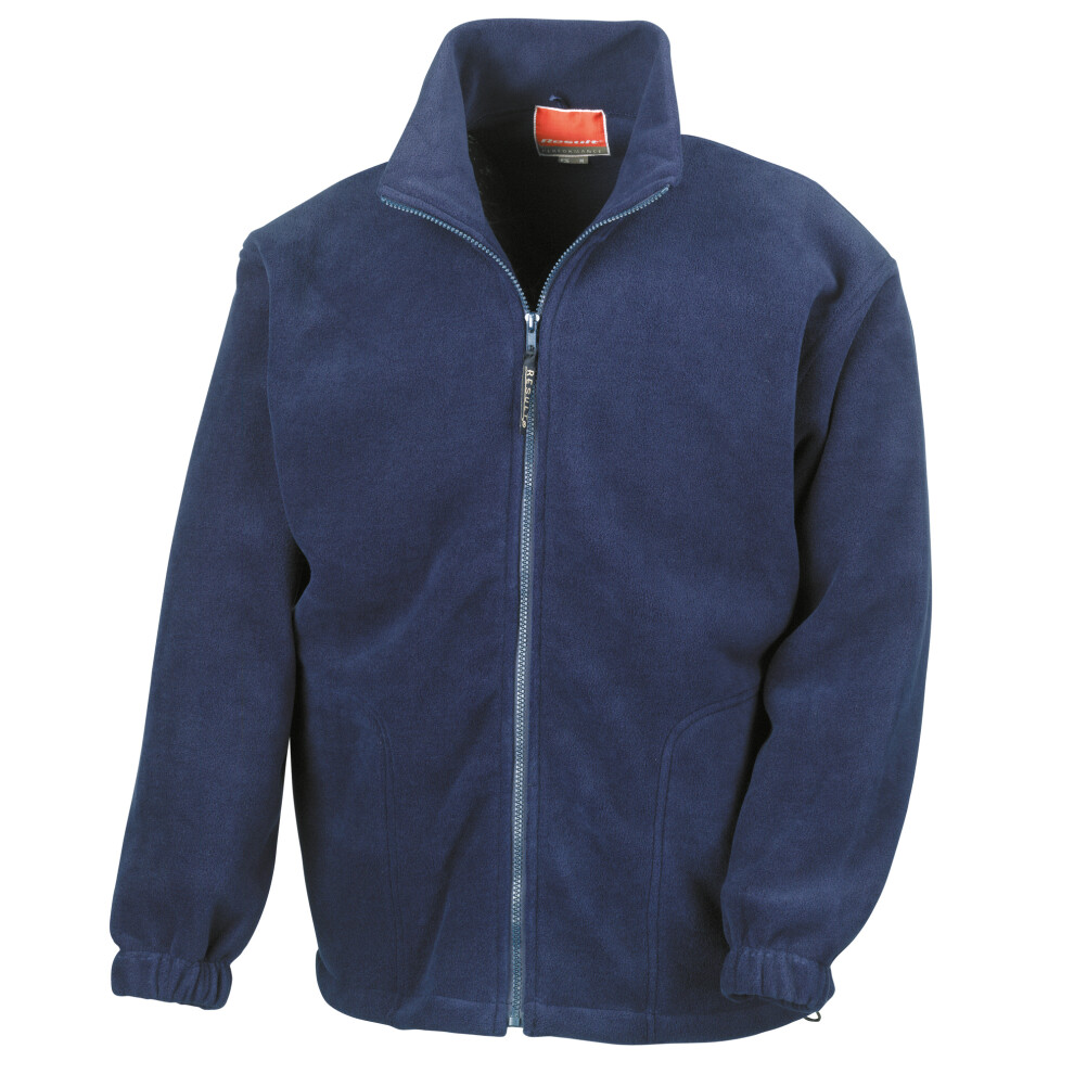 (2XL, Navy Blue) Result Mens Full Zip Active Fleece Anti Pilling Jacket 