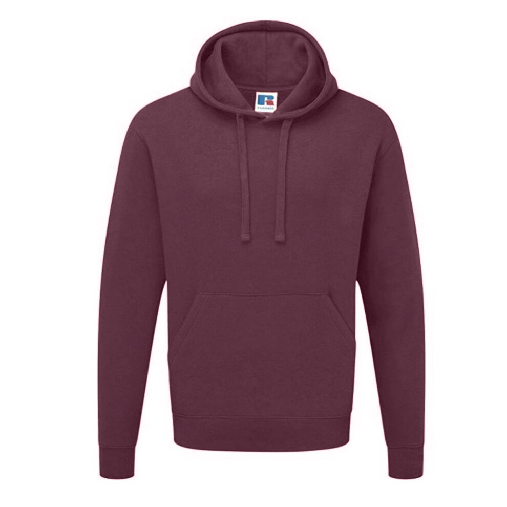 (S, Burgundy) Russell Colour Mens Hooded Sweatshirt / Hoodie