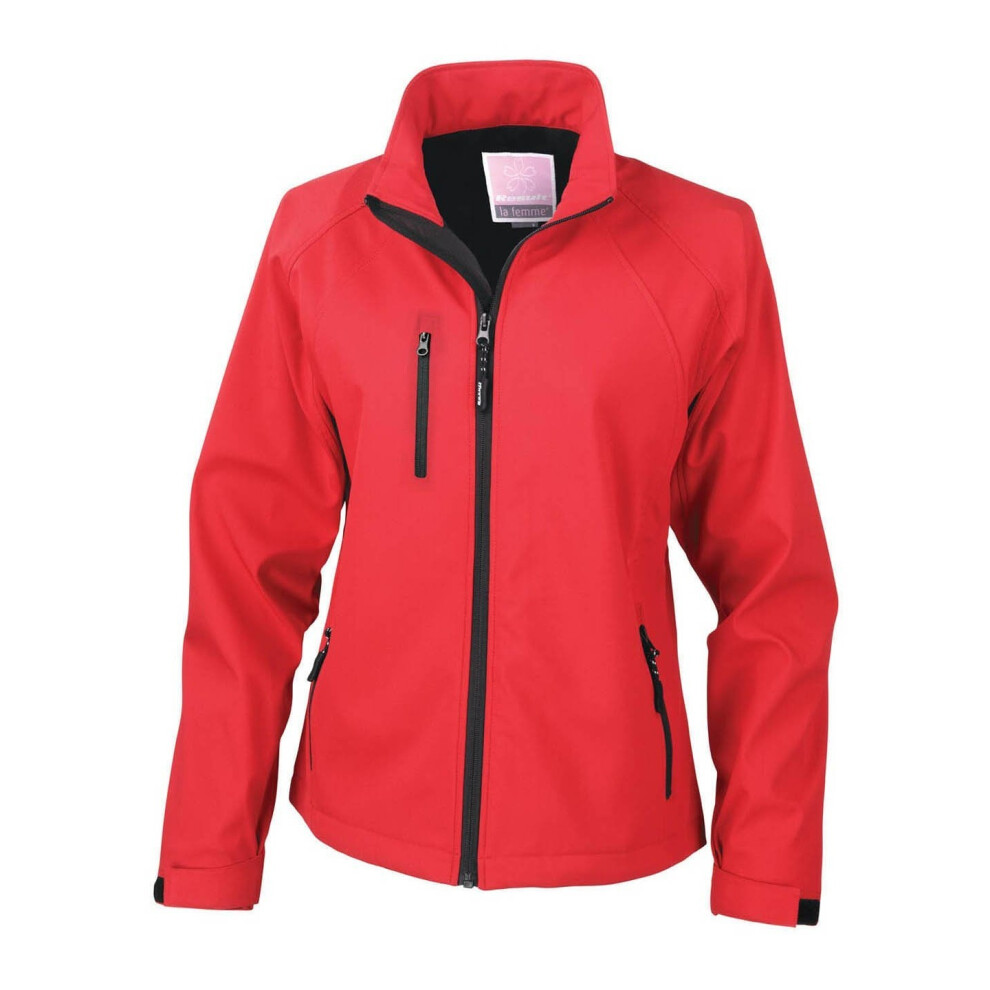 (XL, Red) Result Ladies/Womens La FemmeÂ® 2 Layer Base Softshell Breathable Wind Resistant Jacket-image-OPC-P55DQH2-NEW