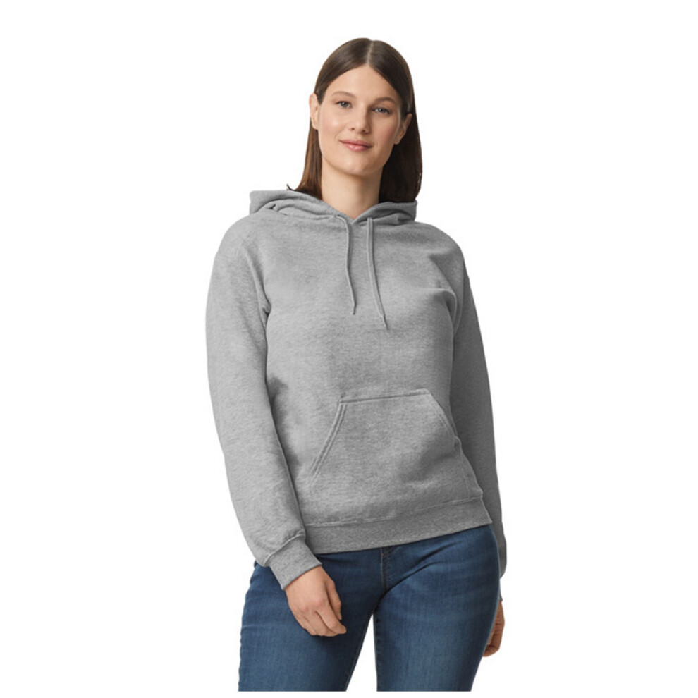(XXL, Sports Grey) Gildan Unisex Adult Softstyle Fleece Midweight Hoodie