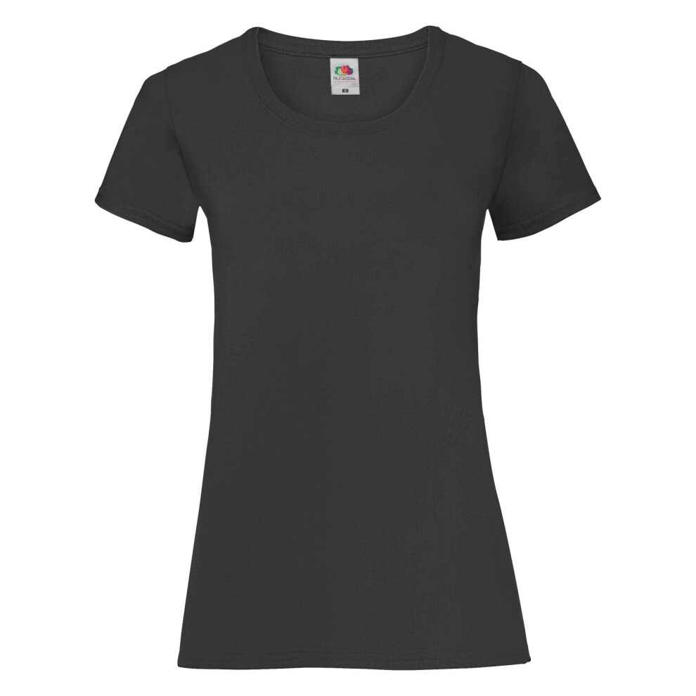 (S, Black) Fruit Of The Loom Ladies/Womens Lady-Fit Valueweight Short Sleeve T-Shirt (Pack Of 5)