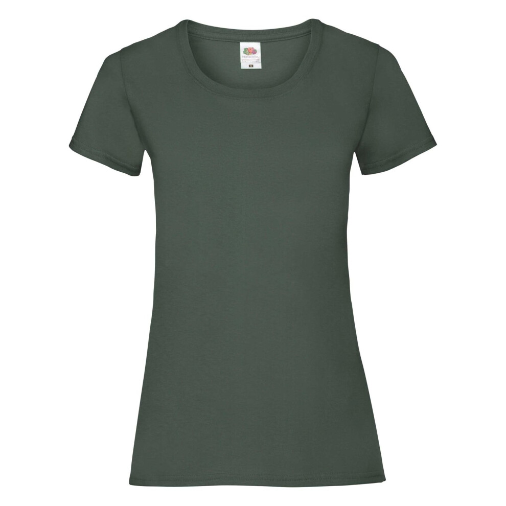 (XL, Bottle Green) Fruit Of The Loom Ladies/Womens Lady-Fit Valueweight Short Sleeve T-Shirt (Pack Of 5)