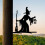 Witch Lantern On Branch Steel Silhouette Metal Wall Art Home Garden Yard  Statue Decoration 4