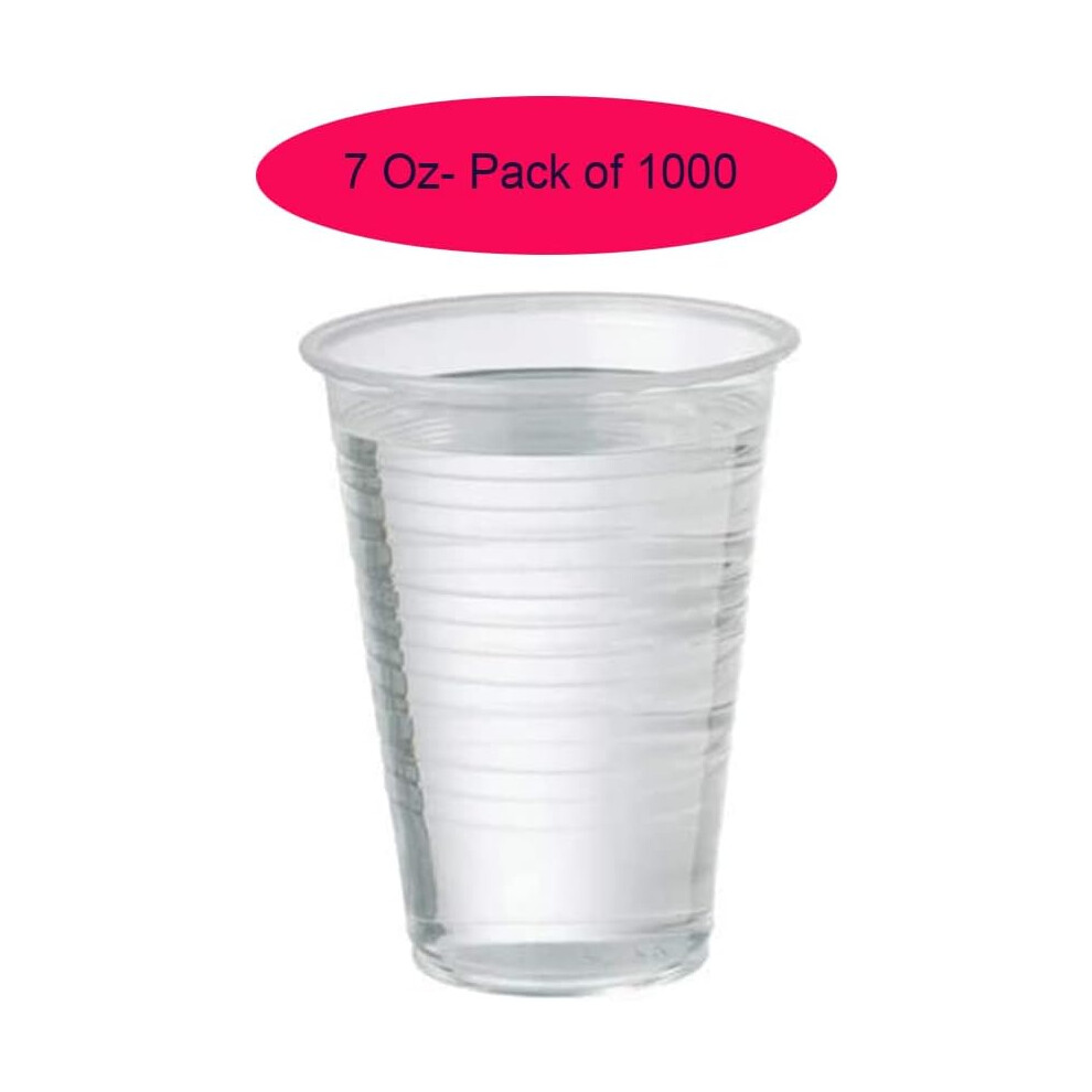 (Pack of 1000) KAV 7oz Disposable Clear Plastic Cups, Glasses