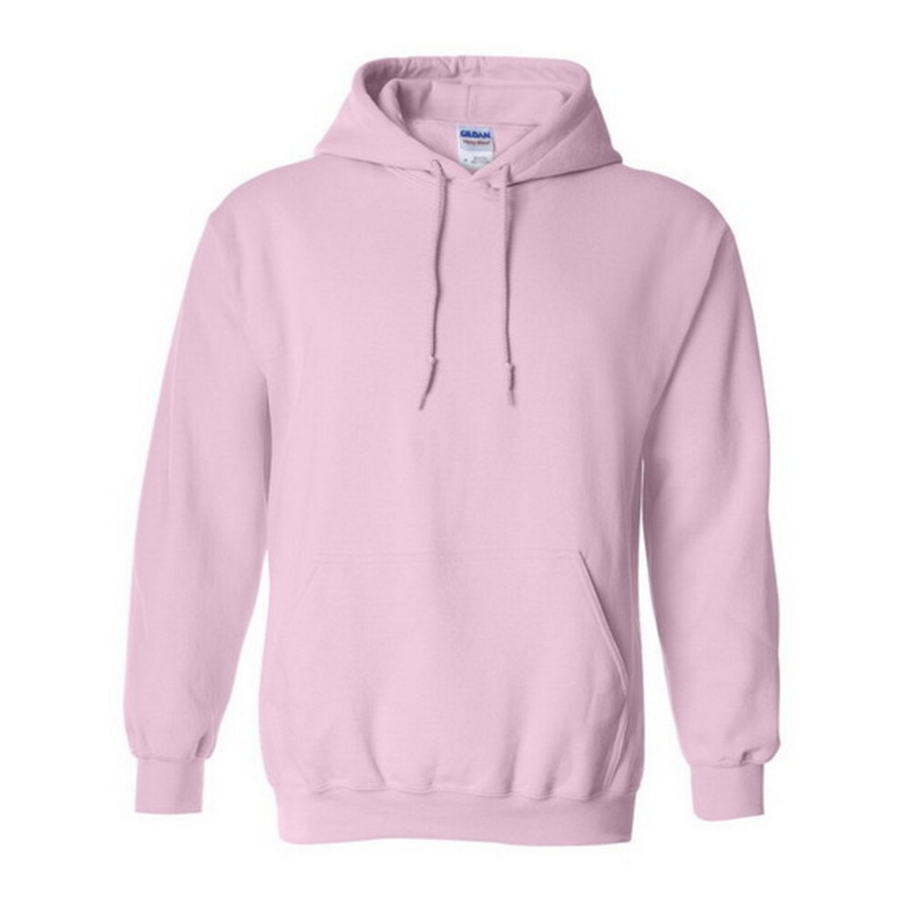 (M, Light Pink) Gildan Heavy Blend Adult Unisex Hooded Sweatshirt / Hoodie