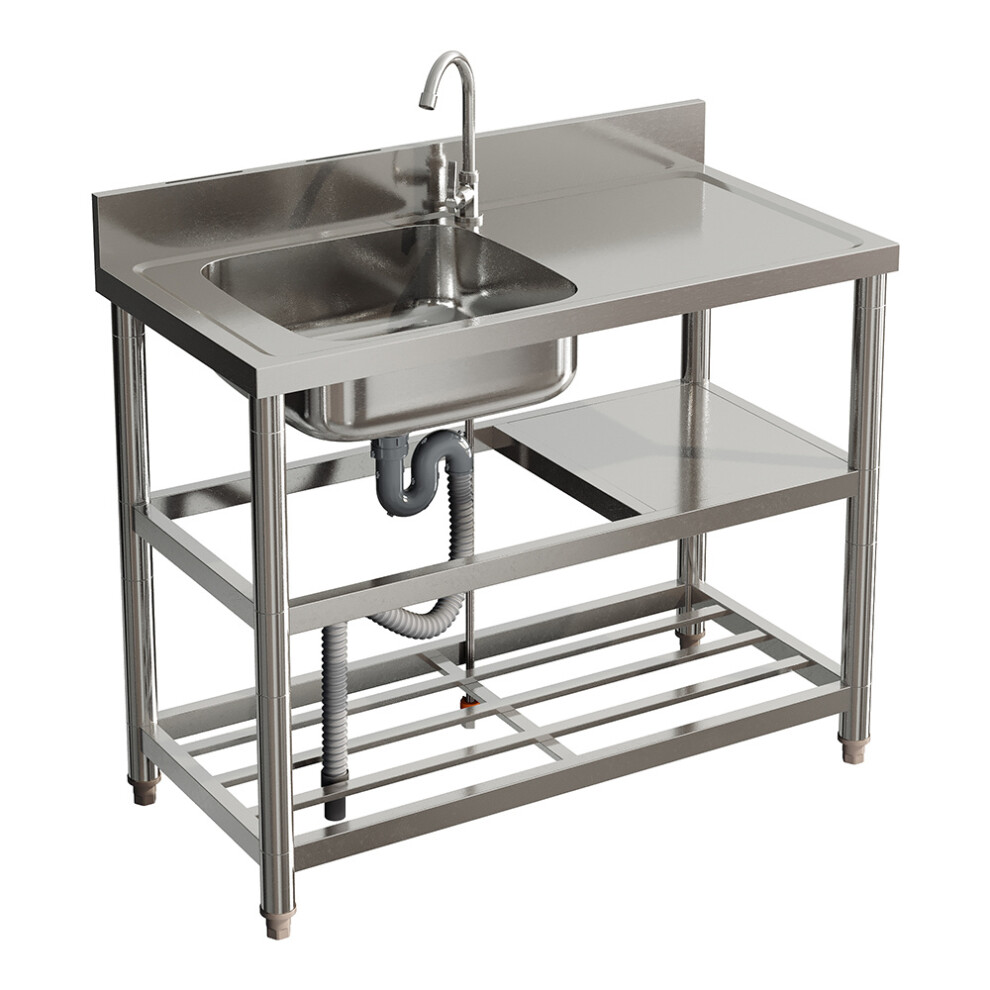 Stainless Steel One Compartment Sink with Shelves