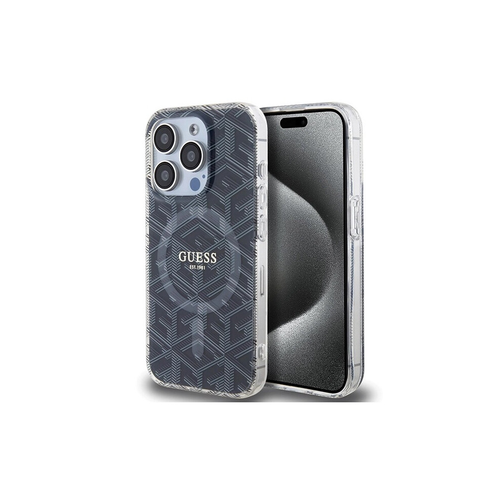 Guess Iml Gcube With Magsafe Hard Case For Iphone 15 Pro 6.1" Black 3666339221867