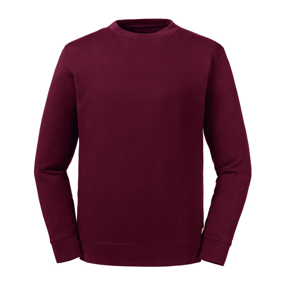 (XS, Burgundy) Russell Unisex Adult Reversible Organic Sweatshirt