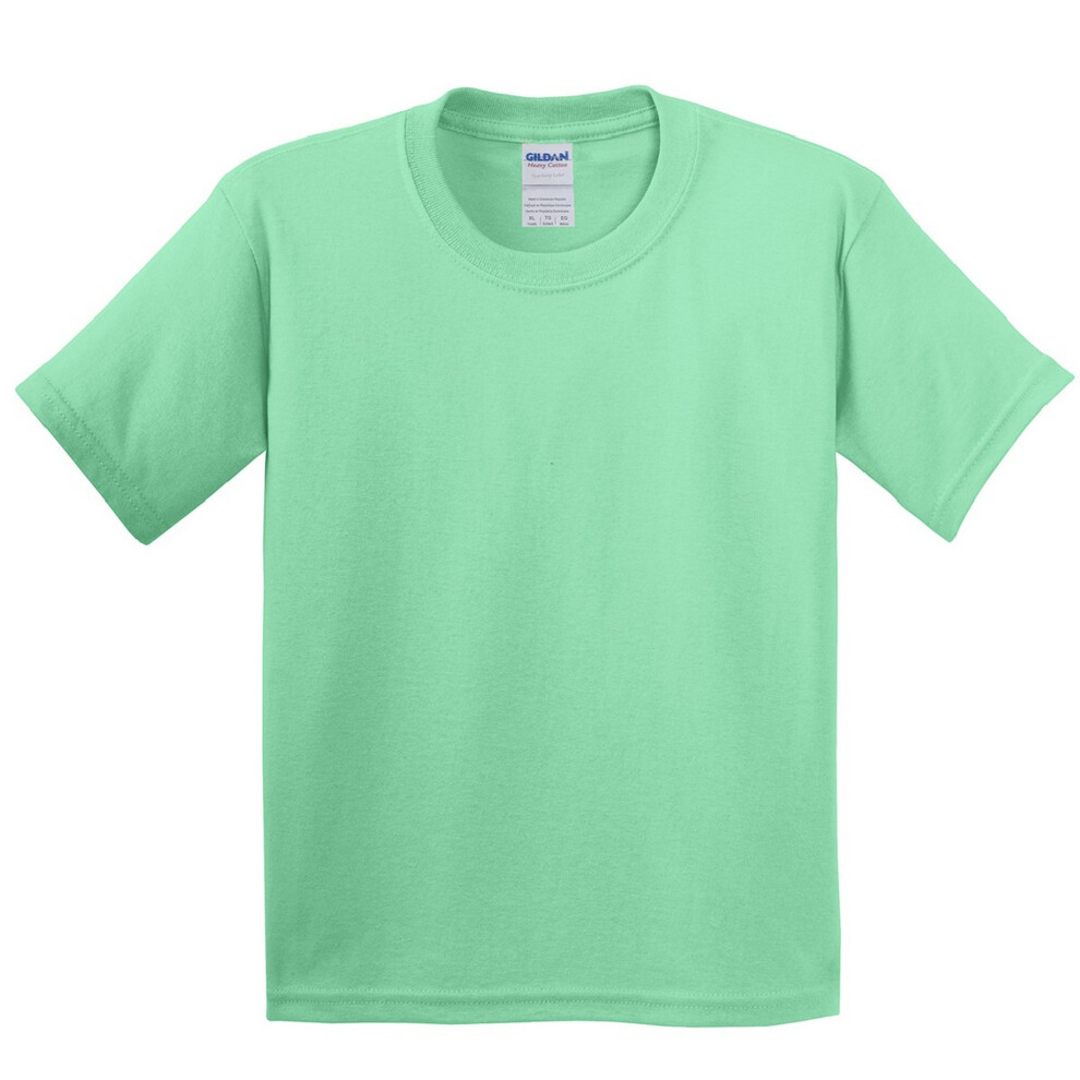 (XL, Mint Green) Gildan Childrens Unisex Heavy Cotton T-Shirt (Pack Of 2)