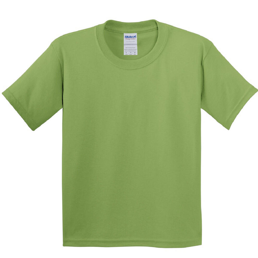 (XL, Kiwi) Gildan Childrens Unisex Heavy Cotton T-Shirt (Pack Of 2)