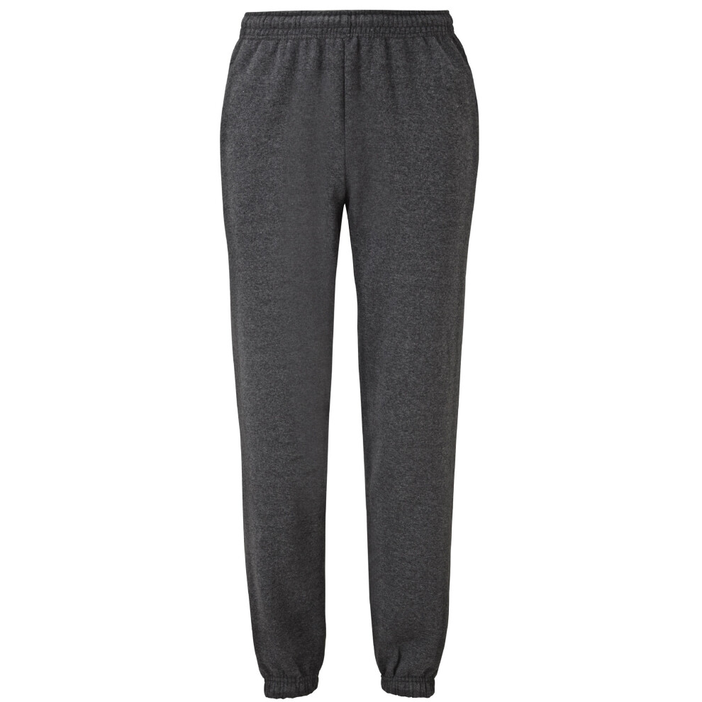 (M, Dark Heather) Fruit Of The Loom Mens Elasticated Cuff Jog Pants / Jogging Bottoms