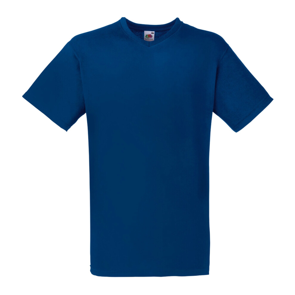 (S, Navy) Fruit Of The Loom Mens Valueweight V-Neck, Short Sleeve T-Shirt