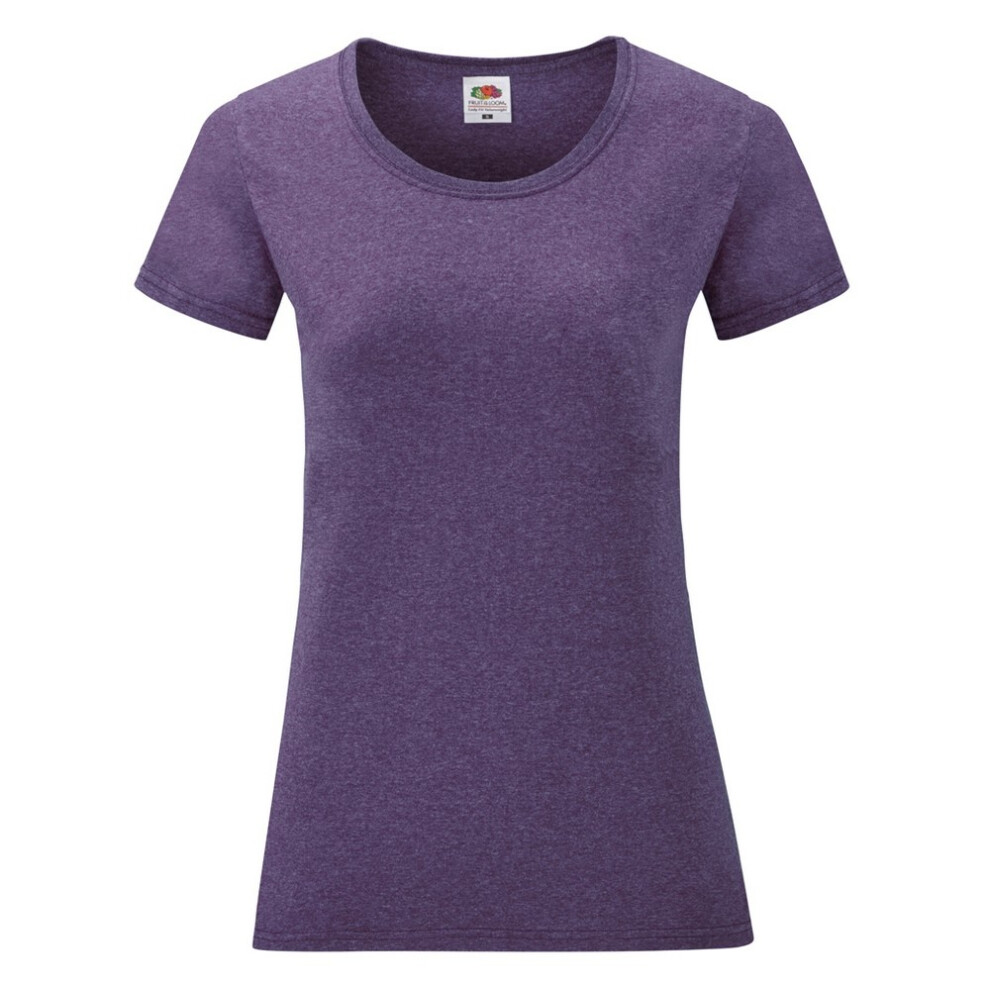 (M, Heather Purple) Fruit Of The Loom Ladies/Womens Lady-Fit Valueweight Short Sleeve T-Shirt