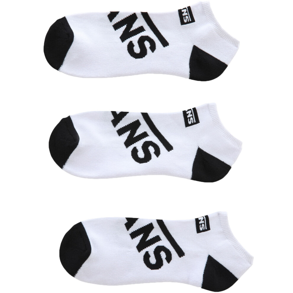 (9.5-13 UK, White) Vans Mens No Show Large Logo Ankle Trainer Sneaker Socks