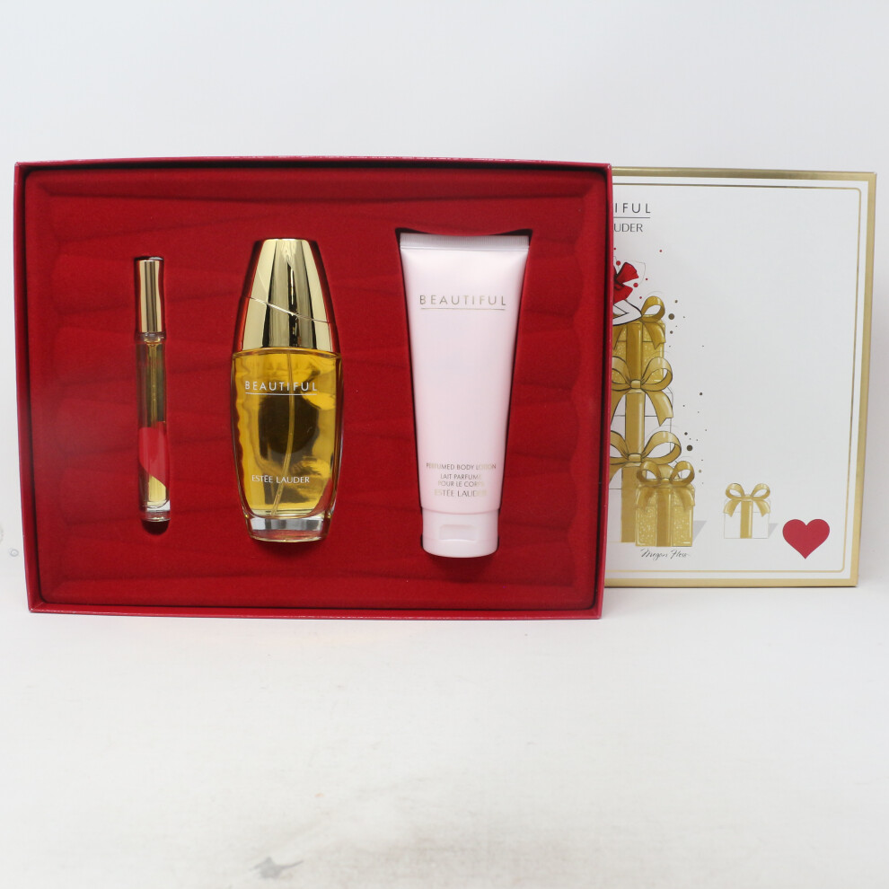 Estee Lauder Beautiful Romantic Destination Eau De Parfum 3 Pcs Set   New With Box