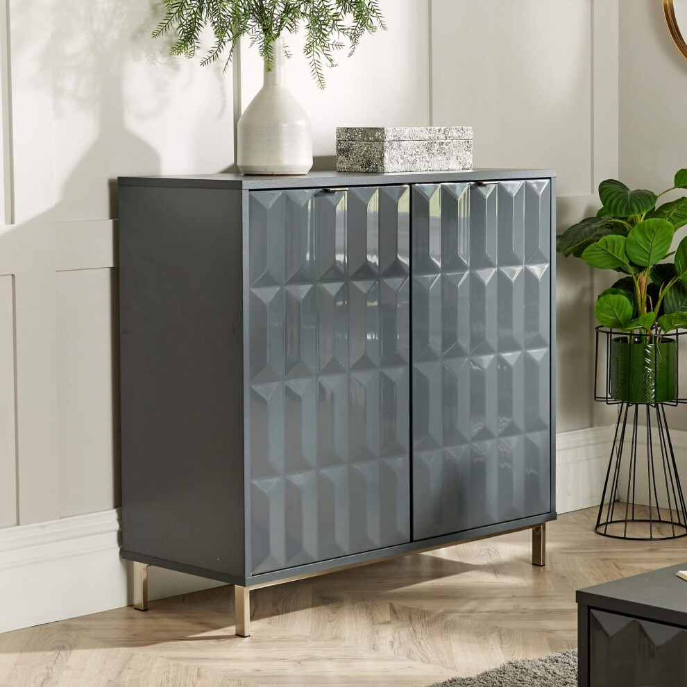 Siena 2 Door High Gloss Sideboard Storage Unit