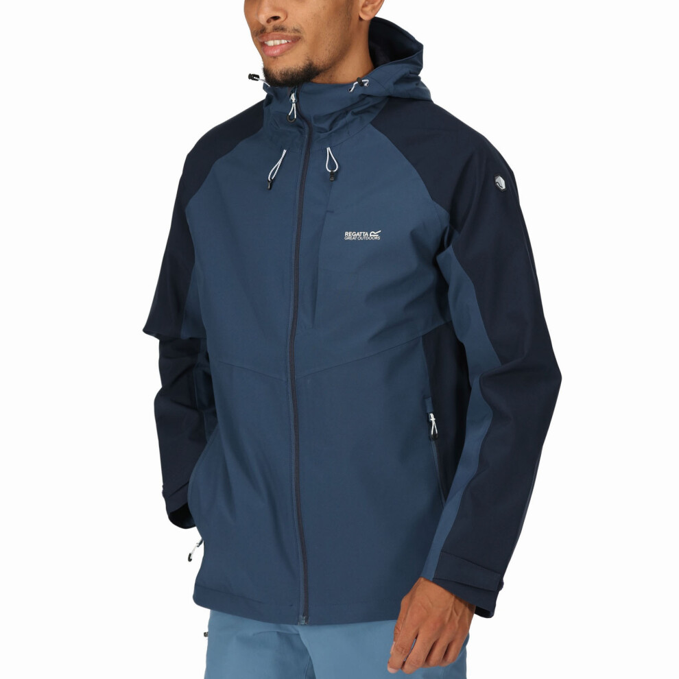 (S, Blue Wing Navy) Regatta Mens Britedale Waterproof Walking Rain Jacket Coat - Blue Wing Navy
