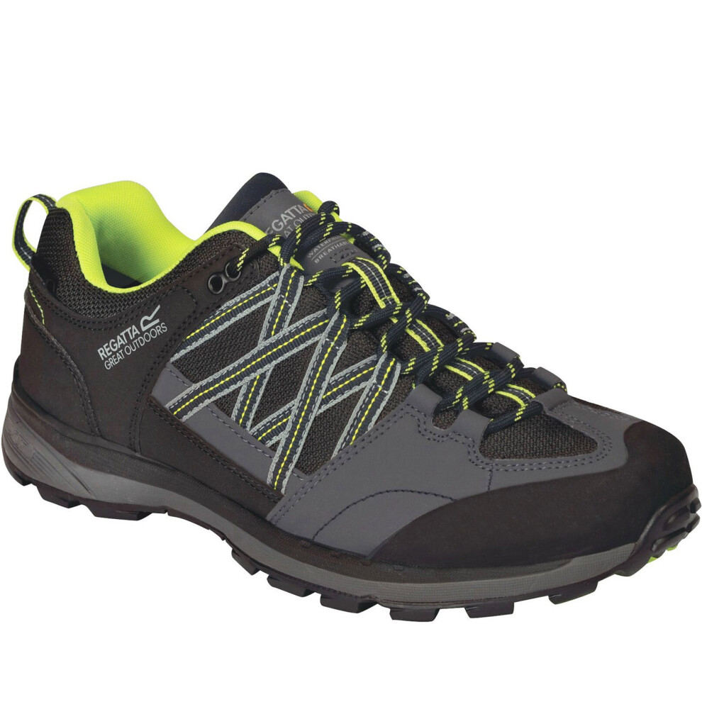 Regatta Men's Breathable Samaris II Waterproof Low Walking Shoes Black Lime Punch, Size: UK6.5